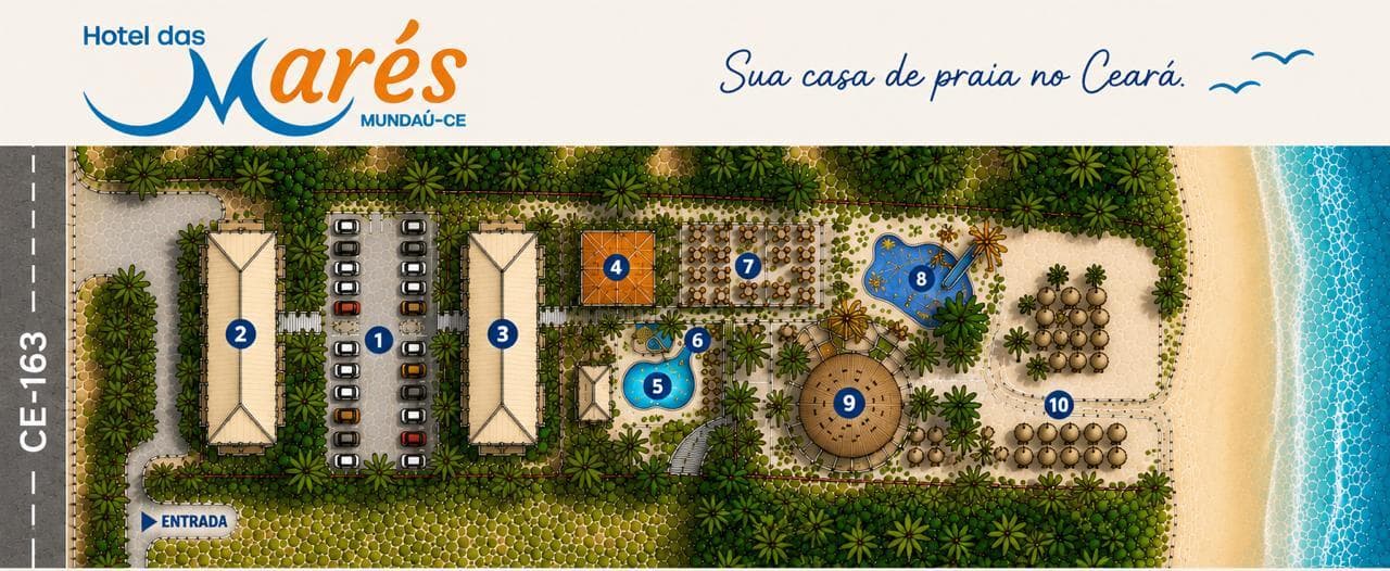 Mapa de experiências do Hotel das Marés